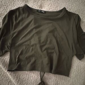 Fashion Nova Olive Green Crop Top